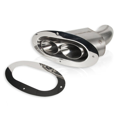 Stainless Works Angled-Oval Through-Body Exhaust Tip w/ Tubes