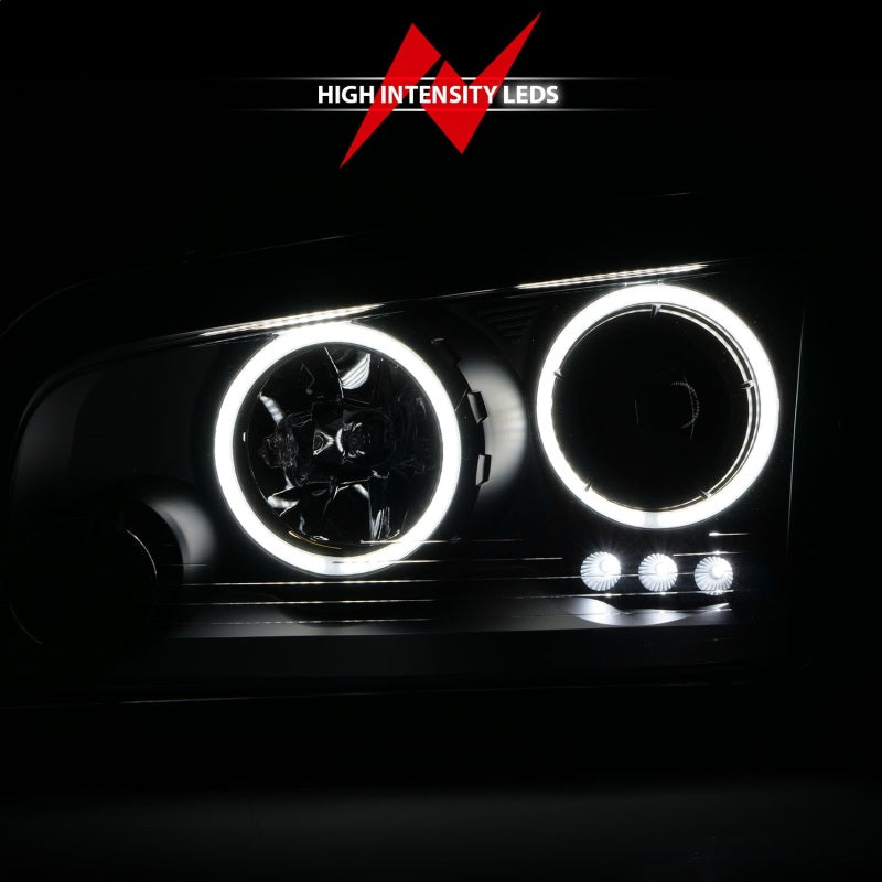 Faros delanteros con proyector ANZO 2006-2010 Dodge Charger con Halo cromado (CCFL)