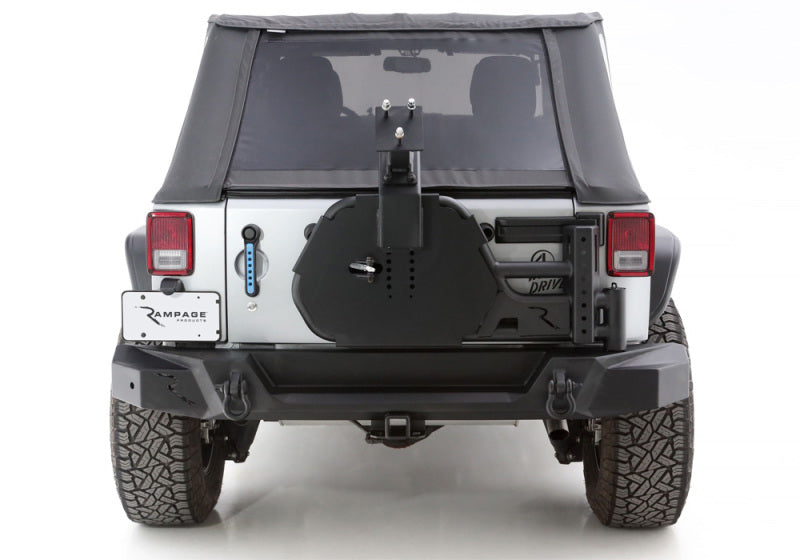 Rampage 07-18 Jeep Wrangler JK (Incl. Unlimited) Trail Guard Tire Carrier - Black