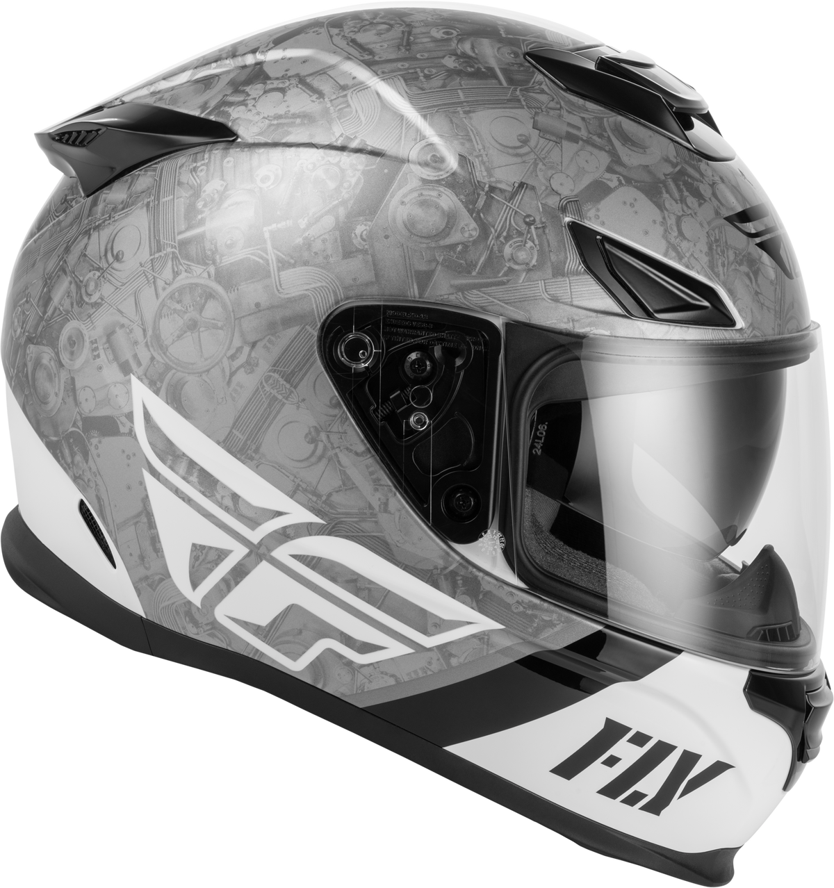 Fly Racing Sentinel Mech Helmet Black/White/Grey LG (73-8430L)