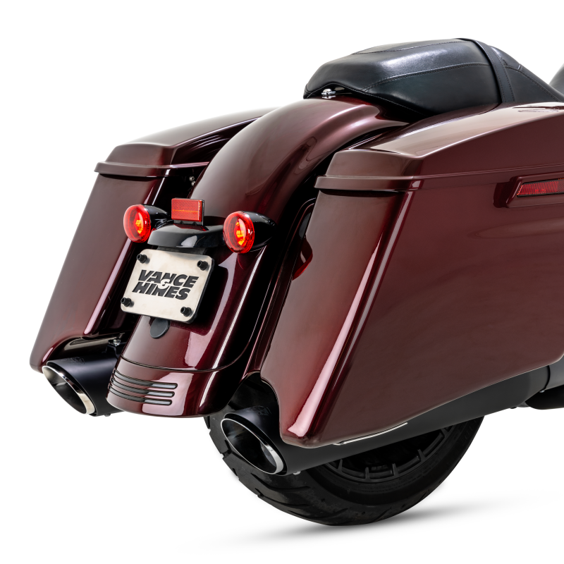 Vance and Hines Twin Slash Round Slip-On Exhaust — Fits 2017-2023 Harley-Davidson Touring/Trike