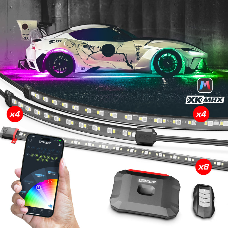 XK Glow XKmax RGBW 16pc Addressable Car Underglow & Interior Kit
