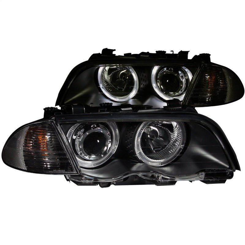 Faros delanteros con proyector ANZO 1999-2001 BMW Serie 3 E46 con Halo negro (CCFL)