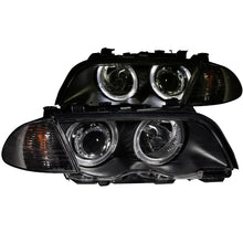 Cargar imagen en el visor de la galería, Faros delanteros con proyector ANZO 1999-2001 BMW Serie 3 E46 con Halo negro (CCFL)