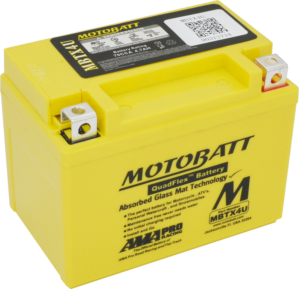 Motobatt Battery MBTX4U Sealed Factory Activated