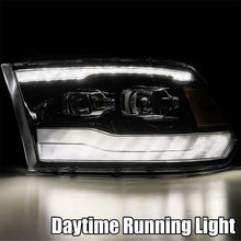 Cargar imagen en el visor de la galería, AlphaRex 09-18 Dodge Ram 1500HD PRO-Series Projector Headlights Plank Style Chrome w/Seq Signal/DRL