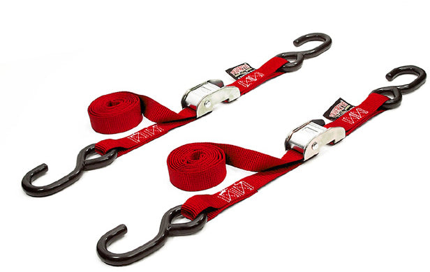 Powertye TIE-Down CAM S-Hook 1"X5.5' RED Pair (22261)