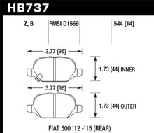 Cargar imagen en el visor de la galería, Hawk 12-15 Fiat 500 Abarth Rear HPS 5.0 Brake Pads