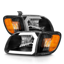 Cargar imagen en el visor de la galería, ANZO 00-04 Toyota Tundra (Fits Reg/Acc Cab Only) Crystal Headlights w/Light Bar Black w/Corner Light