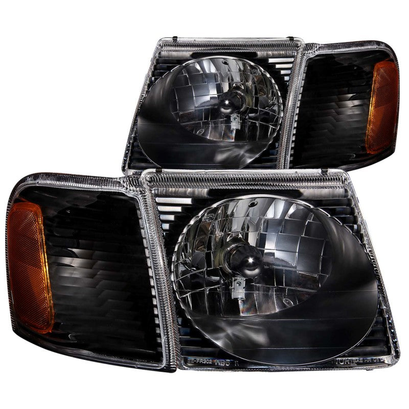 Faros delanteros de cristal ANZO 2001-2005 Ford Explorer negros