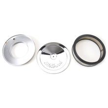 Cargar imagen en el visor de la galería, Edelbrock Air Cleaner Pro-Flo Series Round Steel Top Paper Element 10In Dia X 3 5In Chrome