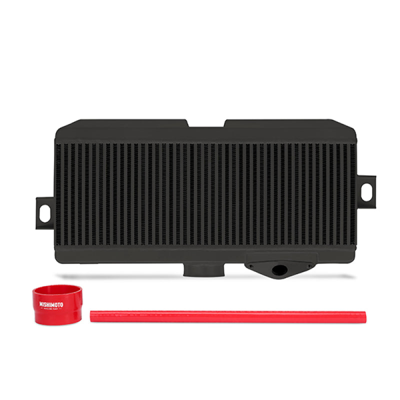 Kit de intercooler de montaje superior Mishimoto Subaru WRX STi 08-15: mangueras negras y rojas recubiertas de polvo