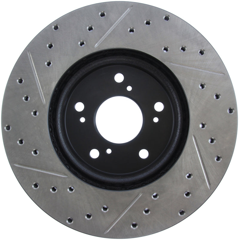 StopTech Slotted & Drilled Left Front Rotor — Fits Nissan 370Z, Acura CL, TSX, Honda Accord