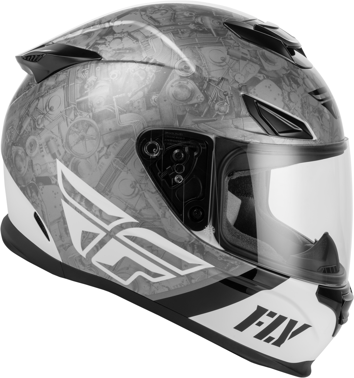 Fly Racing Sentinel Mech Helmet Black/White/Grey LG (73-8430L)