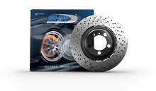 Cargar imagen en el visor de la galería, SHW 17-19 Audi RS3 2.5L Front Drilled-Dimpled Lightweight Brake Rotor (8V0615301R)