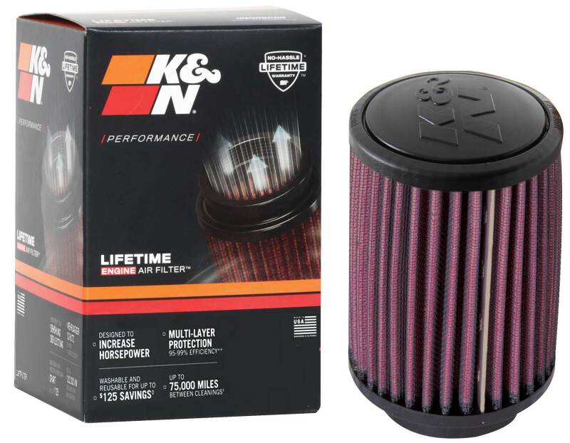 K&N Universal Rubber Filter 2.125in Flange ID 3.5in Base OD 3.5in Top OD 5in Height