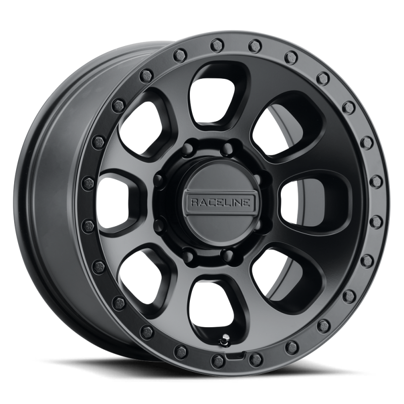 Raceline 961B Bolt 17x9in / 8x165.1 BP / -12mm Offset / 130.81mm Bore - Satin Black