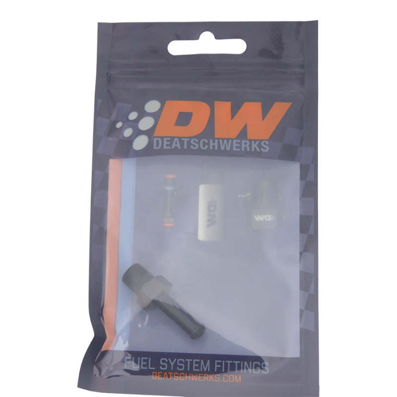 DeatschWerks 1/8in NPT Male to 1/4in Hose Barb Fitting - Matte Black