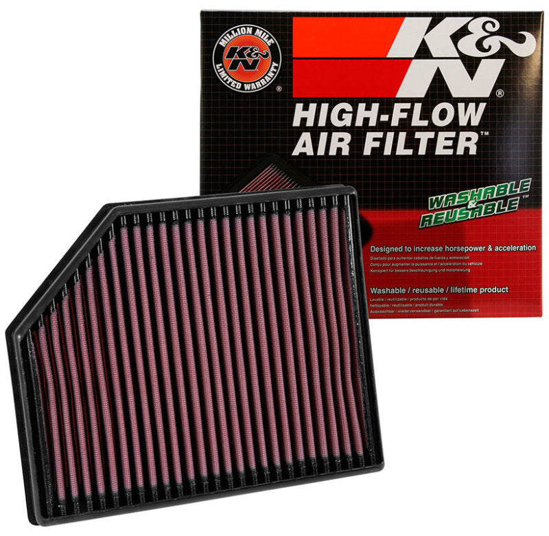 K&N 33-3065 High-Flow Drop-In Air Filter — Fits 2016-2024 Volvo Models