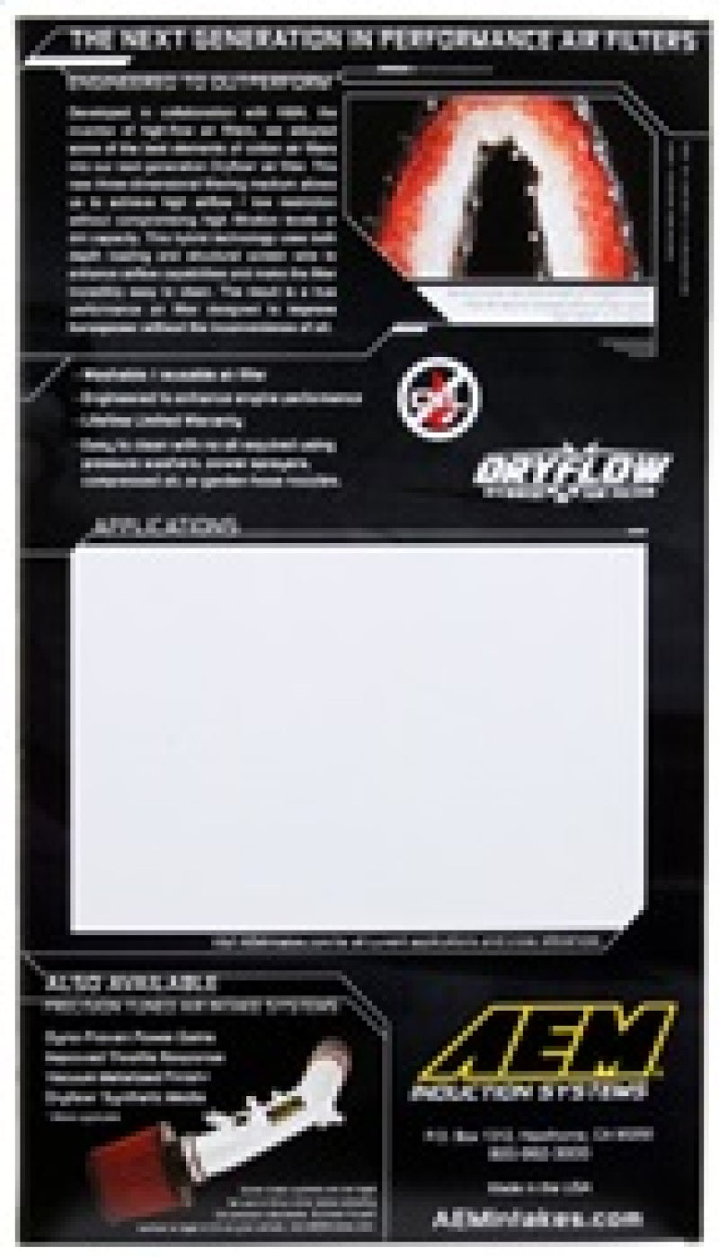 AEM DryFlow Air Filter — Fits 2005-2010 VW Jetta, Passat, Tiguan, GTI, Eos