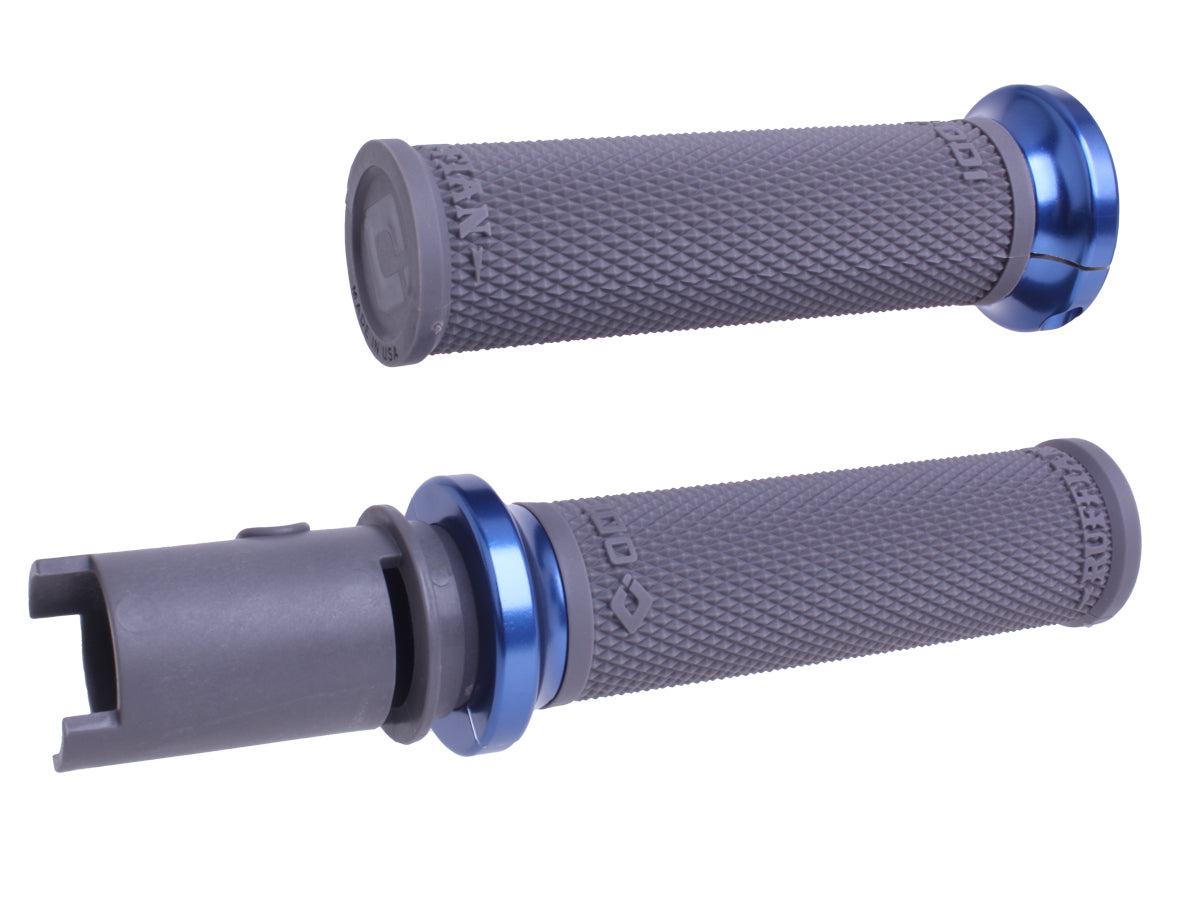 ODI Lock-on Ruffian Grips Graphite/Blue CVO `23-24 (V30HTCH-U)