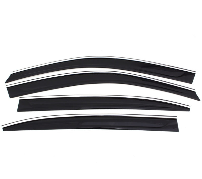 AVS 08-12 Honda Accord Ventvisor Low Profile Deflectors 4pc - Smoke w/Chrome Trim