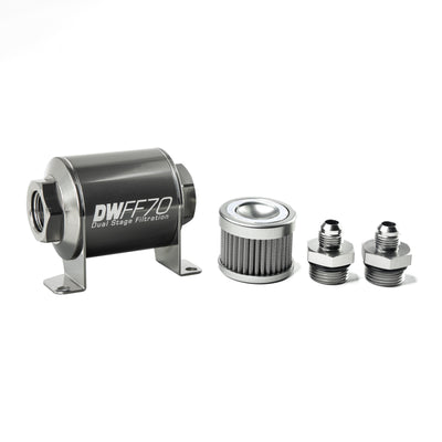 DeatschWerks Inline Fuel Filter 6AN 10 Micron Housing Kit — Universal Performance Fuel System