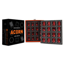 Cargar imagen en el visor de la galería, Mishimoto Steel Acorn Lug Nuts M14 x 1.5 - 32pc Set - Red