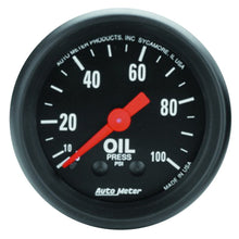 Cargar imagen en el visor de la galería, Autometer Z Series 52mm 0-100 PSI Mechanical Oil Pressure Gauge