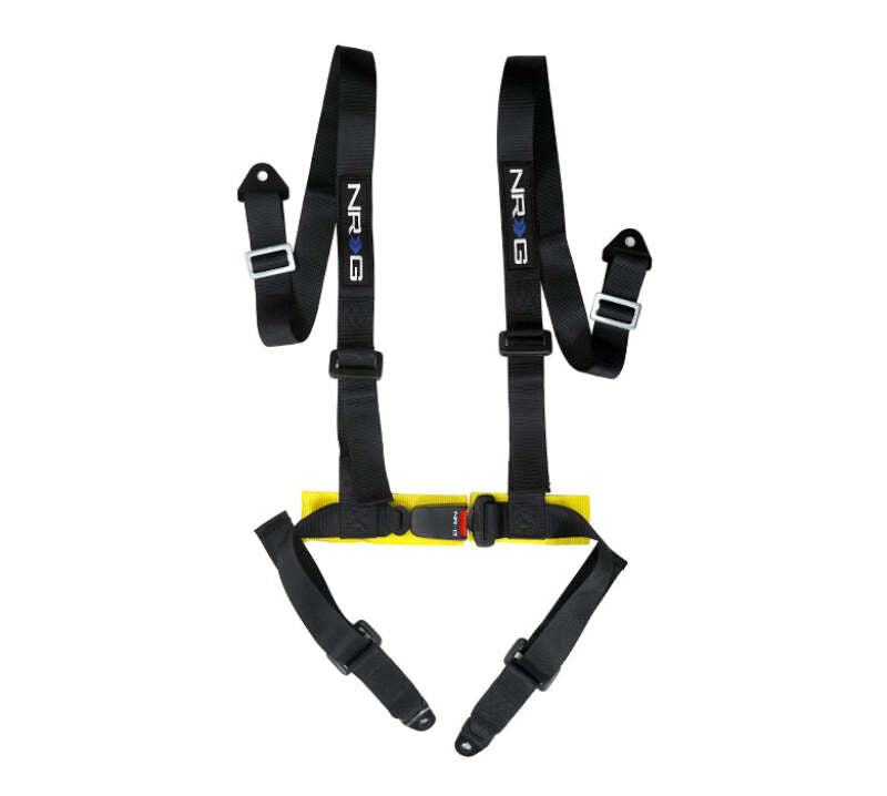 NRG 4-Point Seat Belt Harness with Buckle Lock — Black (Universal)