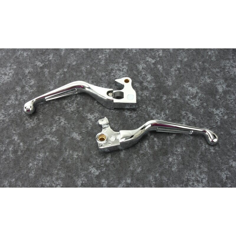 Bikers Choice Slotted Lever Set Chrome — Fits 04-13 Harley Sportster XL