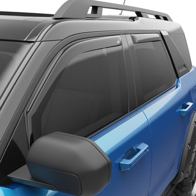 EGR In-Channel Window Visors Dark Smoked — Fits 21-22 Ford Bronco Sport