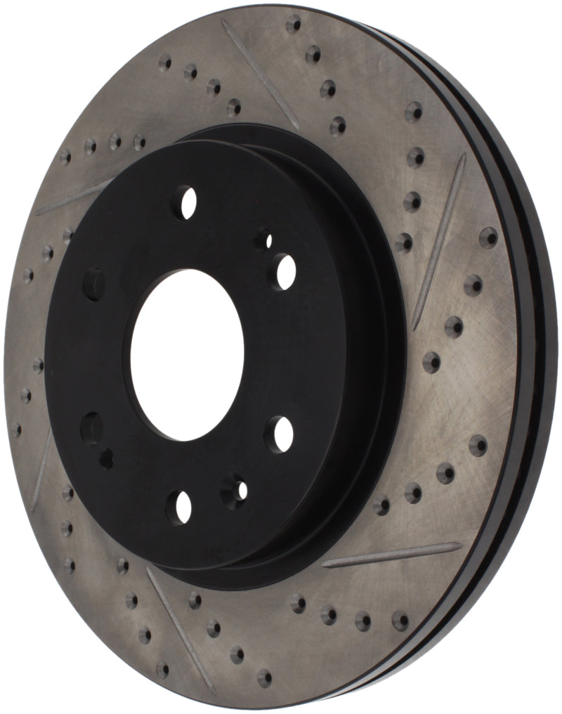 StopTech 05-10 GMC Sierra 1500 (w Rear Drum) / 07-09 GMC Yukon Front Right Slotted & Drilled Rotor