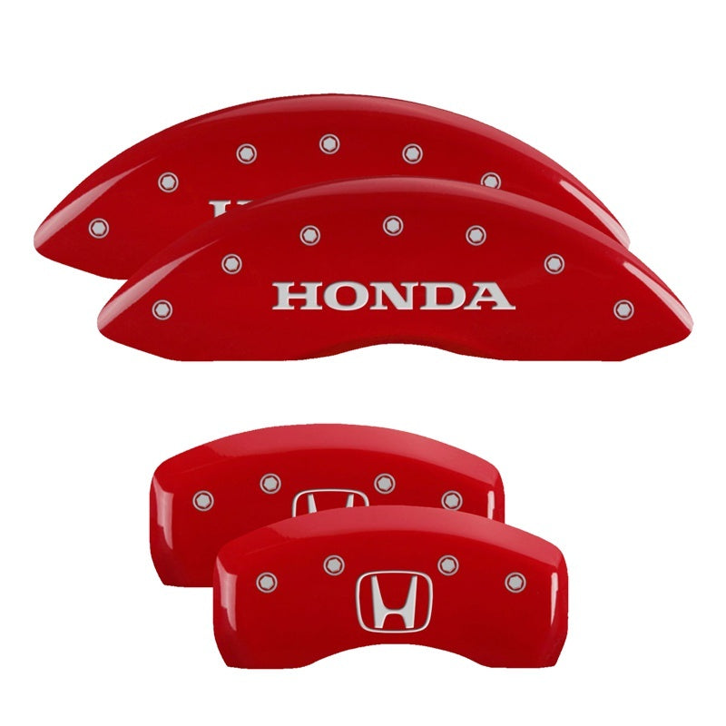 MGP Red Caliper Covers Engraved Honda Front H Logo Rear — Fits 2016-2017 Honda Accord