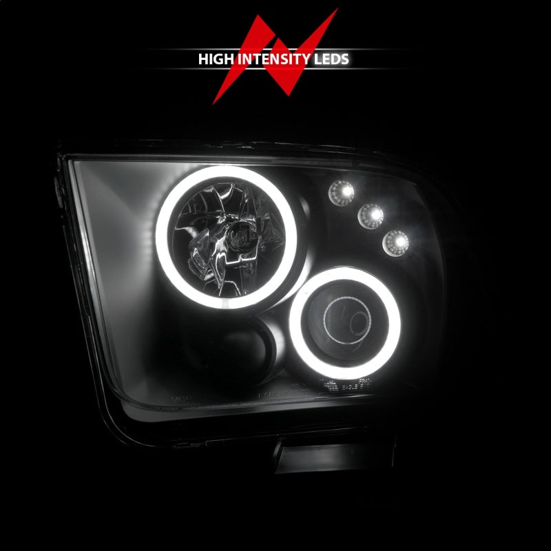 Faros delanteros con proyector ANZO 2005-2009 Ford Mustang con Halo negro