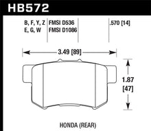 Cargar imagen en el visor de la galería, Hawk 02-04 Honda Civic Si / 99-08 Acura TL DTC-60 Race Rear Brake Pads