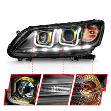 Cargar imagen en el visor de la galería, Faros delanteros con proyector ANZO 2013-2015 Honda Accord con barra en U, color negro