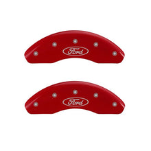 Cargar imagen en el visor de la galería, MGP 4 Caliper Covers Engraved Front Mustang Engraved Rear SN95/GT Red finish silver ch