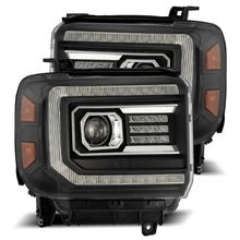 Load image into Gallery viewer, AlphaRex 14-18 GMC Sierra PRO-Series Proj Headlights Plank Style Black w/Activ Light/Seq Signal/DRL