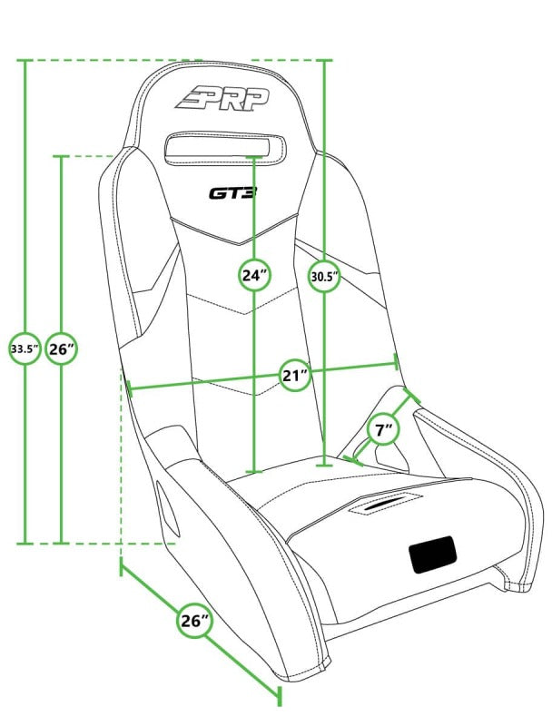 PRP Seats GT3 Suspension Seat Kit for Polaris General - Black