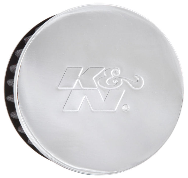K&N 62-1460 Crankcase Vent Filter - 1.5in Flange ID x 3in OD x 2.5in H Chrome Top