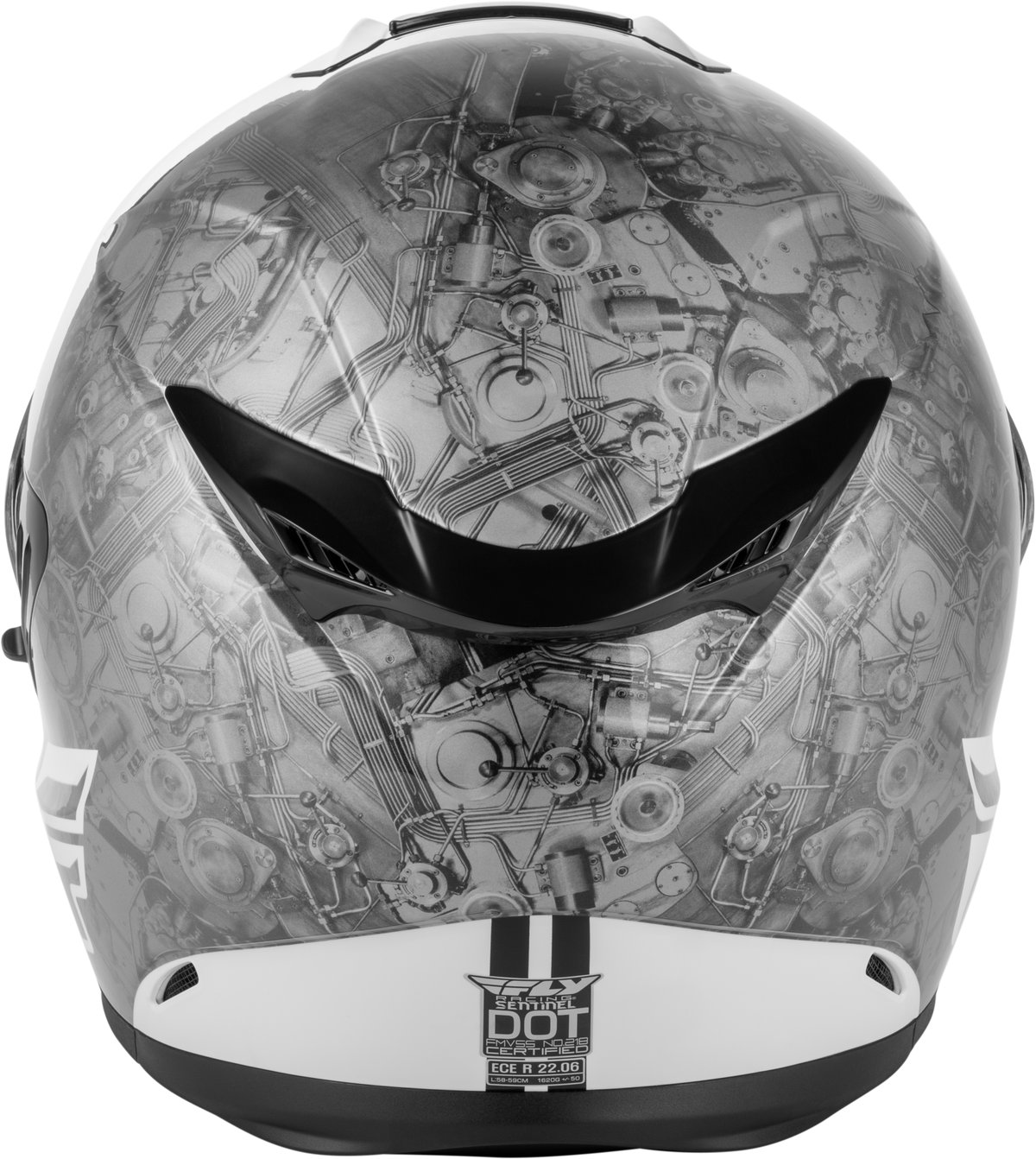 Fly Racing Sentinel Mech Helmet Black/White/Grey LG (73-8430L)