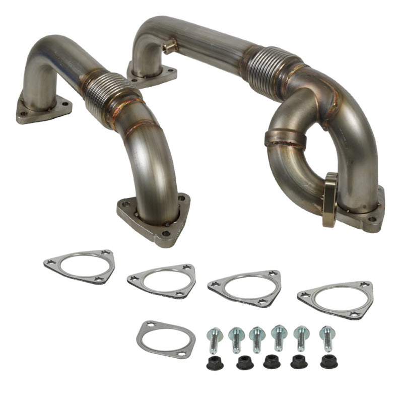 BD Diesel 08-10 Ford F-250/F-350/F-450/F-550 Powerstroke 6.4L Up Pipes Kit w/Manifold Set