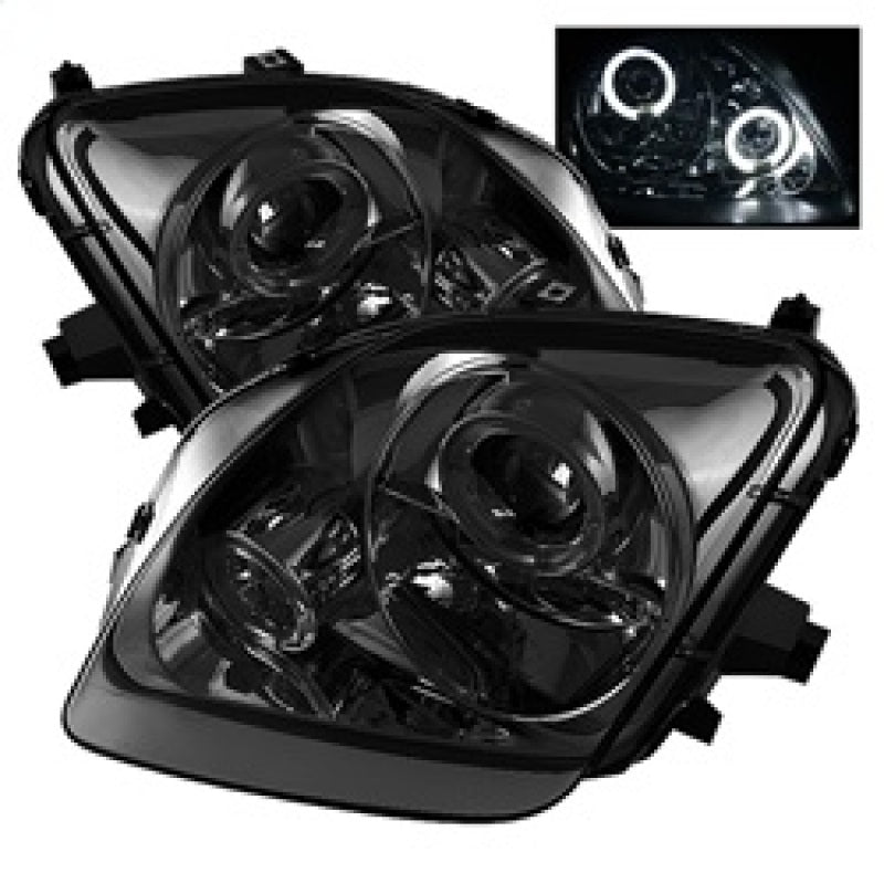 Faros delanteros de proyector Spyder Honda Prelude 97-01 LED Halo Smoke High H1 Low H1 PRO-YD-HP97-HL-SM