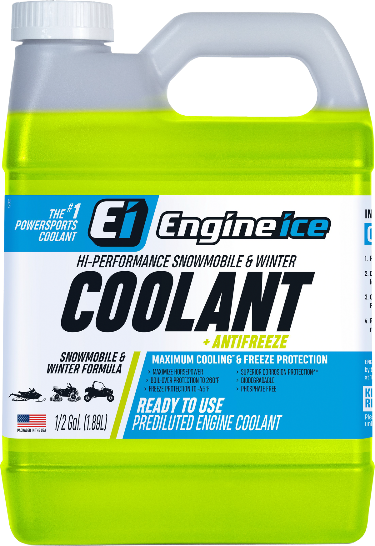 Engine ICE HI-Perf SNW/Wntr Coolant 1/2 GAL (4/Case Sold EA) (12557 1/2 GAL)