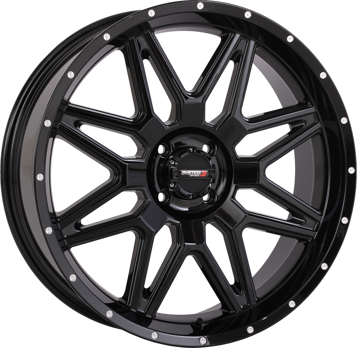 System 3 ST7 Wheel 20X7 4+3 (+10MM) 4/110 Gloss Black (20S3-7110)