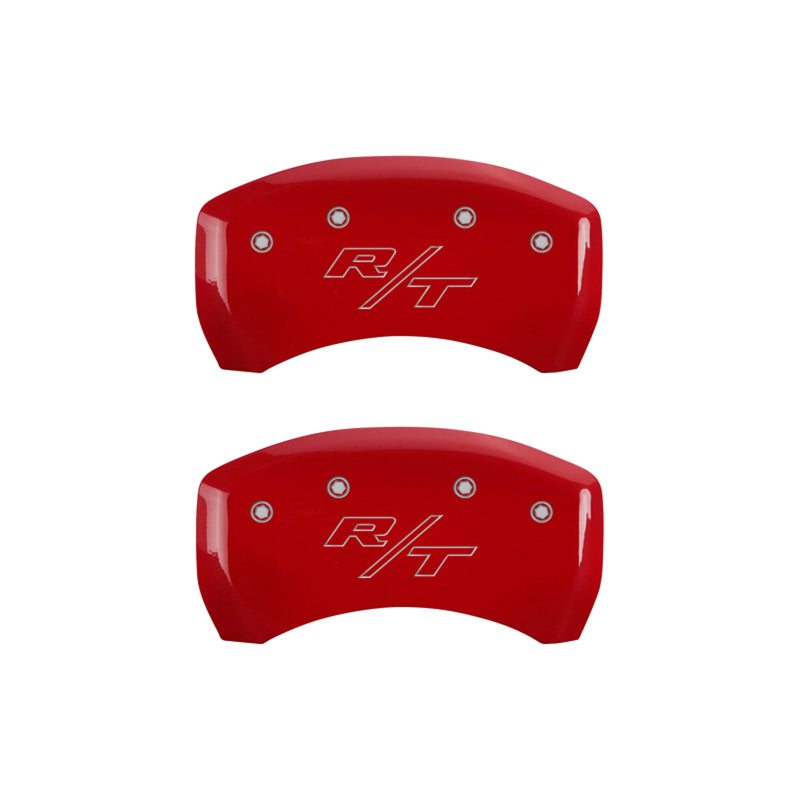 MGP 4 Caliper Covers Engraved Front & Rear Vintage Style/RT Red finish silver ch