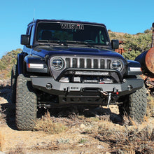 Cargar imagen en el visor de la galería, Westin 18-19 Jeep Wrangler JL WJ2 Full Width Front Bumper w/Bull Bar Textured Black