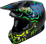 Fly Racing Formula S Carbon Zen Helmet Black Carbon/Blue/Yellow Lg