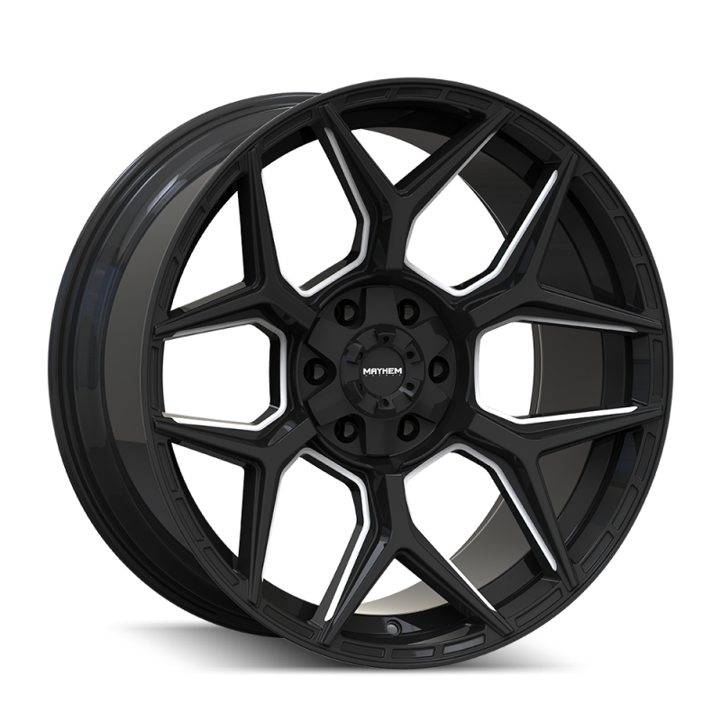 Mayhem Vanquish 8119 20X9.5 / 5x127/5x139.7 / 0mm Offset / 78.1mm Hub - Gloss Black Milled